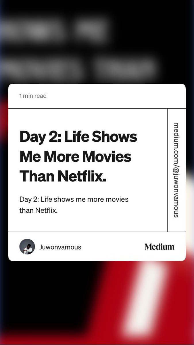 Juwon_Vamous's tweet image. medium.com/@juwonvamous/d…

#30dayswritingchallenge

JV 🍊