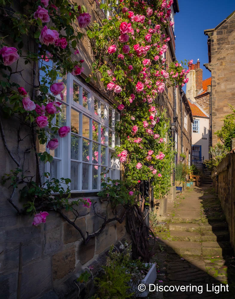 Here's one of Robin Hoods Bay taken recently. I just liked the beautiful flowers surrounding the window and the triangle of light to the bottom right.