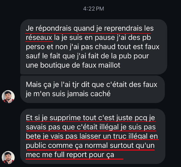 🌲Le Radis Irradié / Eric.K 🌲 (@radisirradie) on Twitter photo Le site de contrefaçon de maillots de foot "MaisonDuFoot" de "Jamel le chômeur" /<a href="/jamelphenomeno/">Jamel le chomeur</a> vient de rouvrir ses portes.
On en est déjà à la troisième version.
C’est un peu dommage. Jamel semblait pourtant vouloir lancer sa propre ligne de maillots ?
Projet avorté à cause Le site de contrefaçon de maillots de foot "MaisonDuFoot" de "Jamel le chômeur" /<a href="/jamelphenomeno/">Jamel le chomeur</a> vient de rouvrir ses portes.
On en est déjà à la troisième version.
C’est un peu dommage. Jamel semblait pourtant vouloir lancer sa propre ligne de maillots ?
Projet avorté à cause