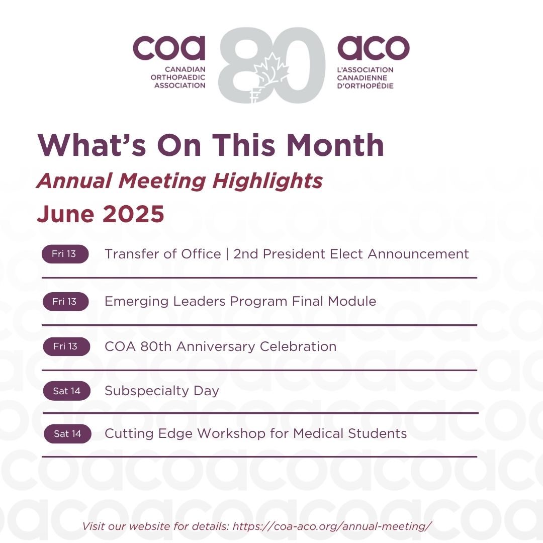 June is here – and so are the COA Annual Meeting Highlights!

Get ready to dive into the key moments and can’t-miss updates from this year’s Annual Meeting.

Stay informed and connected by visiting:
coa-aco.org

Have questions about anything you see?
Reach out to us
