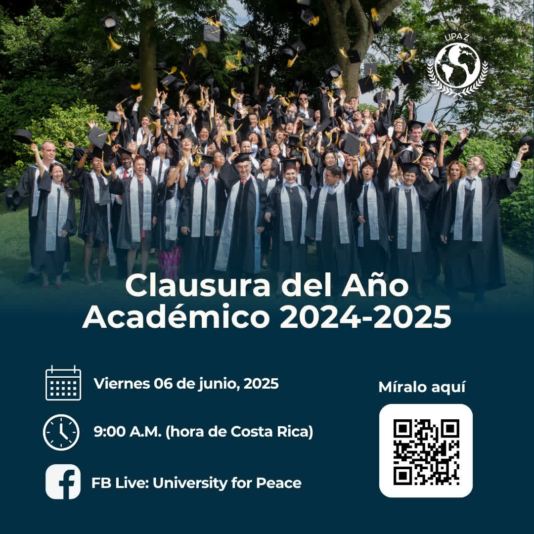 🎓 You're invited! Join our 2025 Commencement Ceremony online this Friday, June 6, at 9 AM (Costa Rica time). 

We're proudly conferring a Doctor Honoris Causa on Dr. Alicia Bárcena, Secretary of Environment of Mexico &amp; former UPEACE Council member! 🇲🇽 

Watch live: