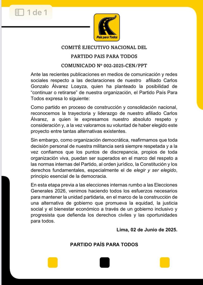Comunicado. <a href="/elcomercio_peru/">El Comercio</a> <a href="/larepublica_pe/">La República</a> <a href="/peru21noticias/">Perú21</a> <a href="/americatv_peru/">América</a> <a href="/atv_noticias/">ATV Noticias</a> <a href="/laencerronaperu/">La Encerrona</a> <a href="/exitosape/">Exitosa Noticias</a> <a href="/noticias_tvperu/">TVPerú Noticias</a> <a href="/diariopanorama/">Diario Panorama</a> <a href="/Latina_Noticias/">Latina Noticias</a> <a href="/Cuarto_Poder/">Cuarto Poder</a>