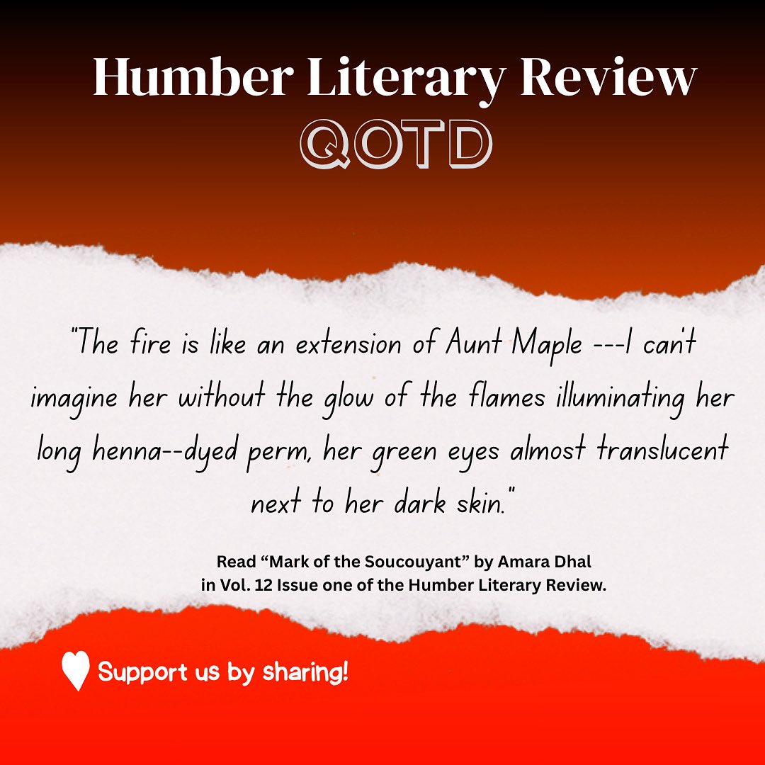 Discover Amara Dhal and other astounding voices featured in past issues of the Humber Literary Review. Link in bio.
•
•
•
•  #humberliteraryreview #springreading  #poetry #canadiannonfiction #BooksWorthReading #literaryfiction #literaryjournal #artmag