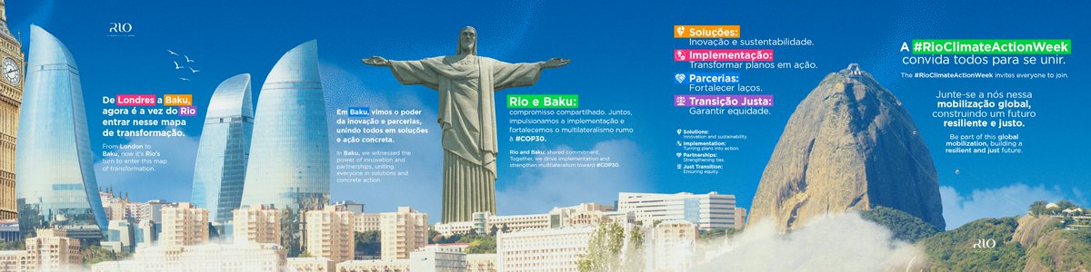 Rio Climate Action Week (@riocaw) on Twitter photo A #BakuClimateWeek elevou o padrão com foco em inovação, parcerias e transição justa. Agora é a vez do Rio avançar para acelerar soluções climáticas e a implementação em diversos setores.
Com <a href="/Cop30noBrasil/">COP30 Brasil</a> @arpadarai & <a href="/london_climate/">London Climate Action Week</a> A #BakuClimateWeek elevou o padrão com foco em inovação, parcerias e transição justa. Agora é a vez do Rio avançar para acelerar soluções climáticas e a implementação em diversos setores.
Com <a href="/Cop30noBrasil/">COP30 Brasil</a> @arpadarai & <a href="/london_climate/">London Climate Action Week</a>