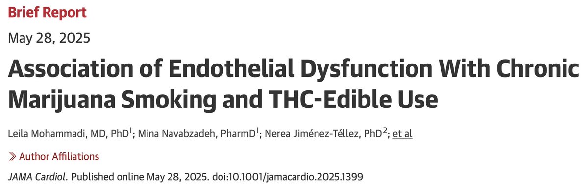Smoking or consuming edible cannabis poses the same risk to your arteries as smoking tobacco.

Published this week, a study compared marijuana smokers, THC-edibles users, and non-users and found that both groups of cannabis users exhibited similarly compromised vascular function