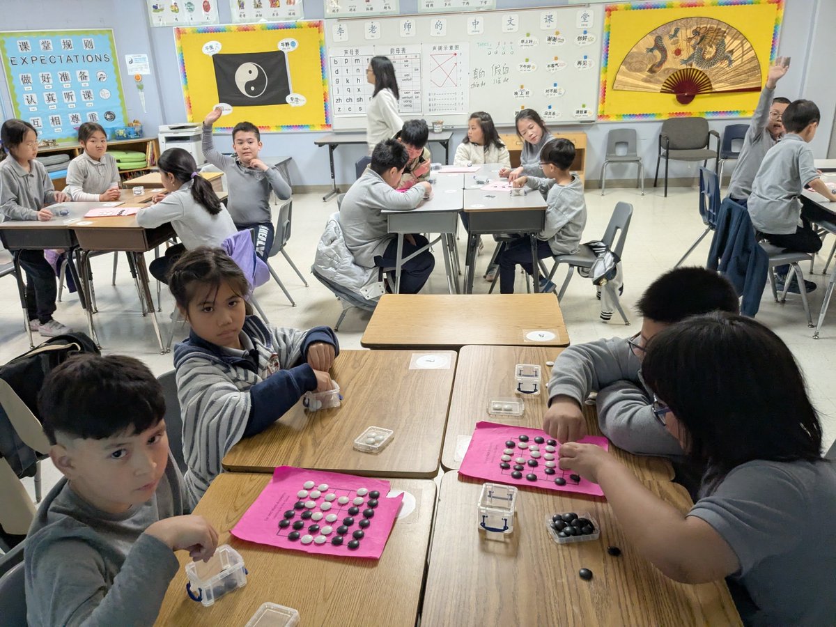 goandmath's tweet image. Ten classes of students at Chicago Healy Elementary are now part of our Go game–based learning program. Through playing Go, they’re building math skills, strengthening critical thinking, and learning how to make thoughtful decisions.