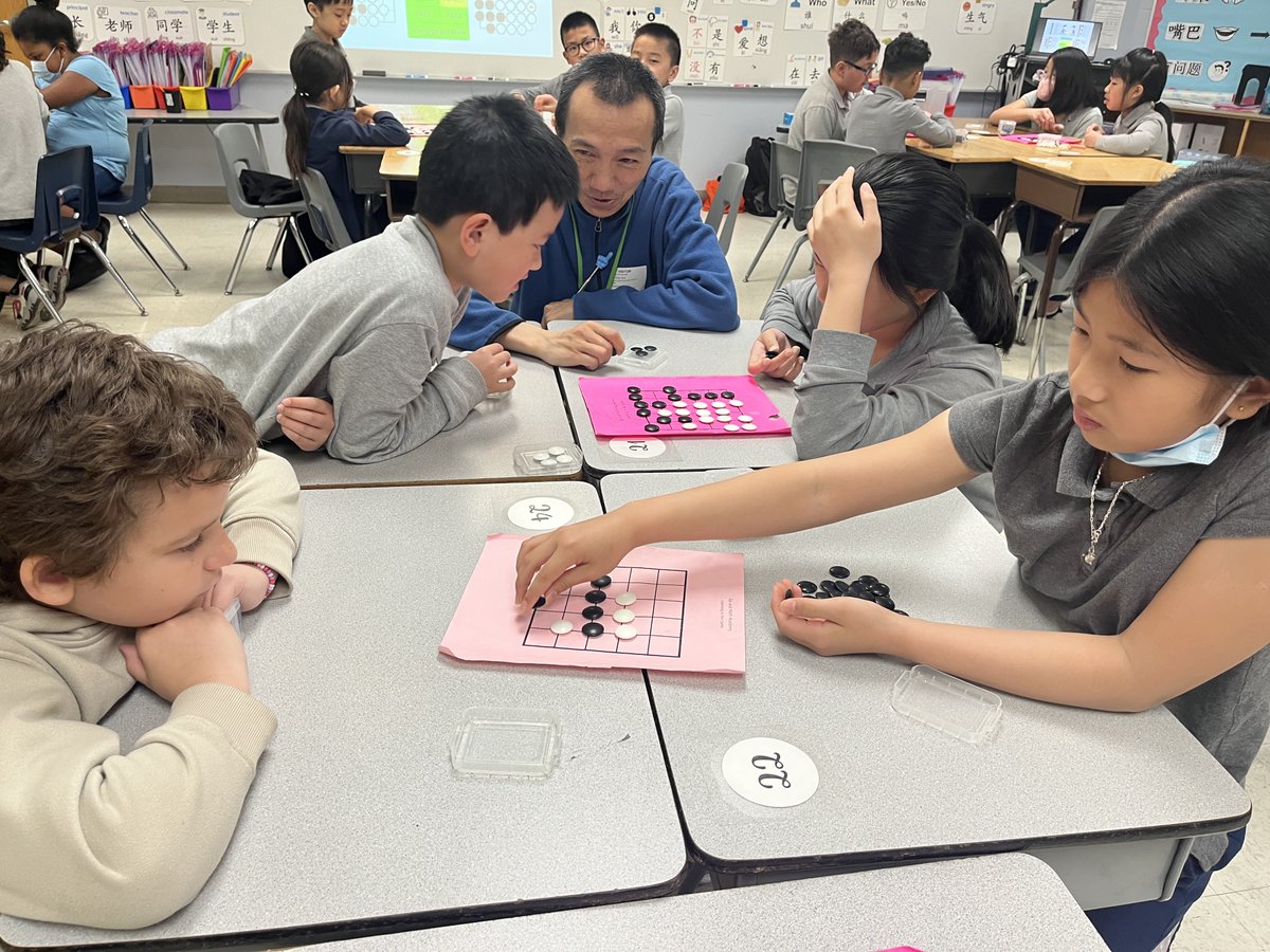 goandmath's tweet image. Ten classes of students at Chicago Healy Elementary are now part of our Go game–based learning program. Through playing Go, they’re building math skills, strengthening critical thinking, and learning how to make thoughtful decisions.