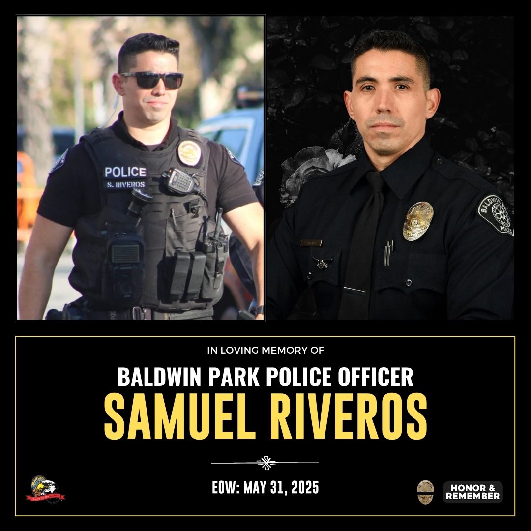 The LAPPL stands in unwavering support with Baldwin Park Police Department Officer Samuel Riveros’ family and the Baldwin Park Police Department during this heartbreaking time. Officer Samuel Riveros made the ultimate sacrifice while courageously responding to gunfire in Baldwin