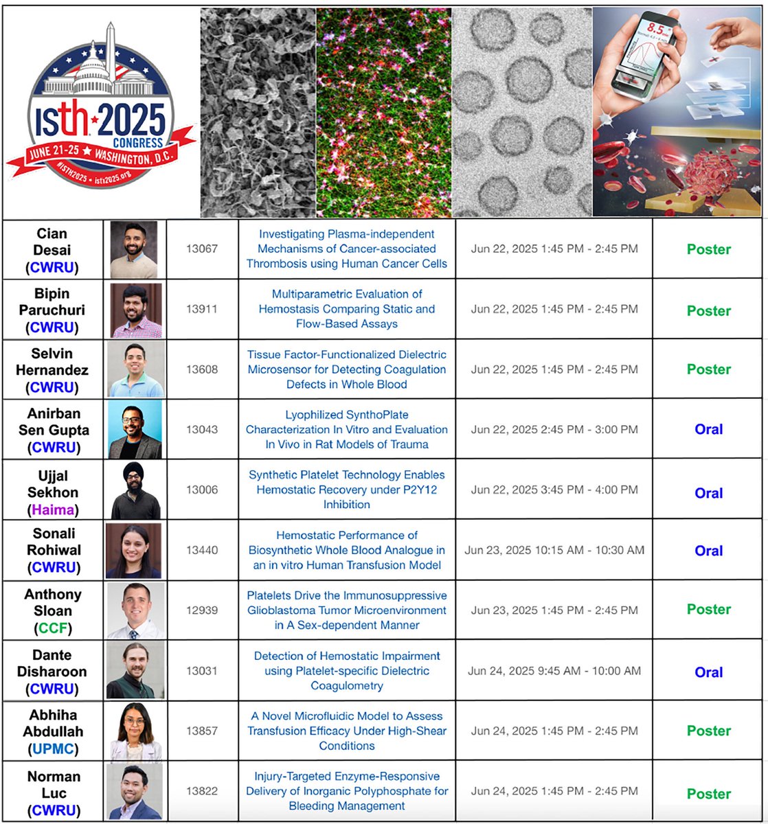 Anirban Sen Gupta (@jishnusengupta) on Twitter photo Looking forward to participating in <a href="/isth/">ISTH</a> #ISTH2025 in DC in a few weeks! Our <a href="/CWRUBME/">CWRU Biomedical Engineering</a> <a href="/CaseEngineer/">CWRU Engineering</a> team will give multiple scientific presentations on a variety of complementary & collaborative projects. This is one of our favorite meetings to learn exciting new science! Looking forward to participating in <a href="/isth/">ISTH</a> #ISTH2025 in DC in a few weeks! Our <a href="/CWRUBME/">CWRU Biomedical Engineering</a> <a href="/CaseEngineer/">CWRU Engineering</a> team will give multiple scientific presentations on a variety of complementary & collaborative projects. This is one of our favorite meetings to learn exciting new science!