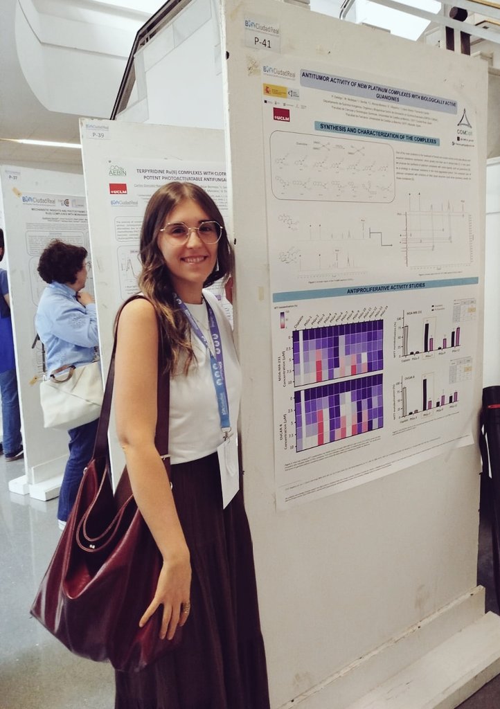 COMCat_group's tweet image. Very proud of our researcher, Paloma Gallego Soriano, presenting her work on Pt(II) guanidine complexes with antitumor activity. #BioCiudadReal @FCTQ_uclm @uclm_es