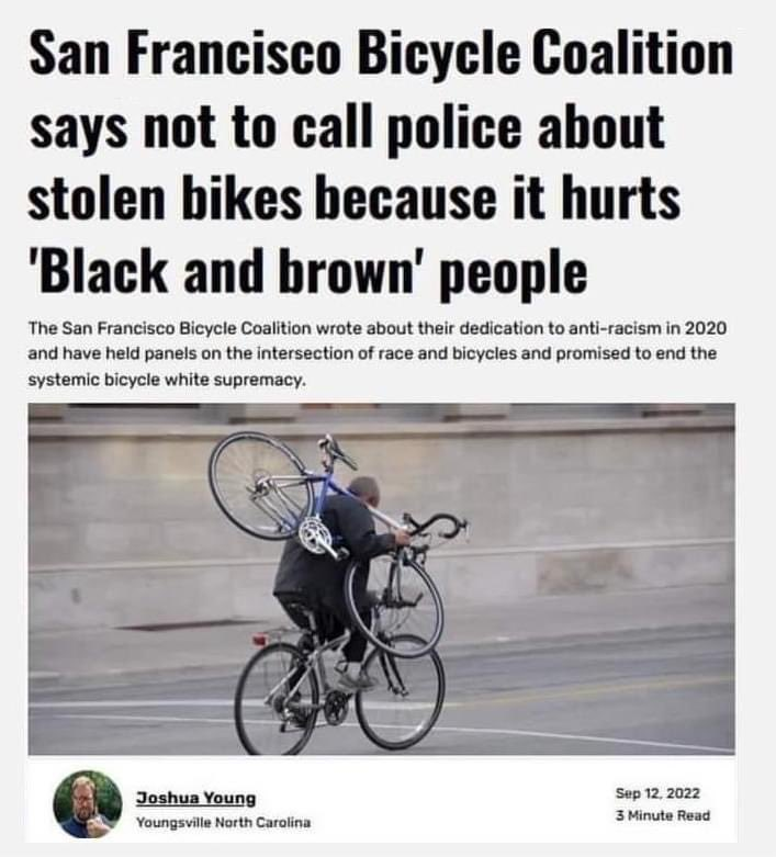 I dag er du rasist om du anmelder sykkeltyverier.