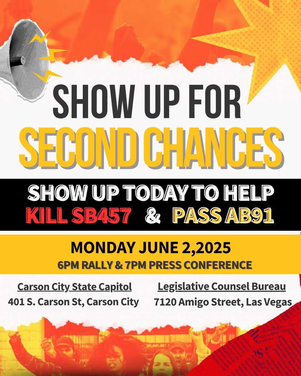 #SB457 is a dangerous step backward. It was amended behind closed doors and rolls back years of reform! We cannot afford the human or financial cost of mass incarceration. This bill must DIE today.
#KillSB457 #NVLeg