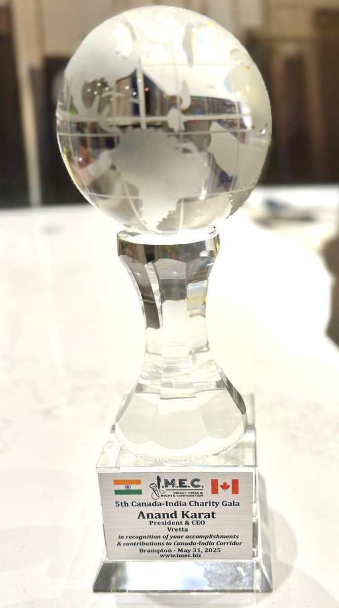 It was an honour to be an award recipient at the Canada-India Global Impact Awards Gala 2025 (#IMEC), sharing the stage with the 22nd Prime Minister of Canada, <a href="/stephenharper/">Stephen Harper</a>. Personal highlight - receiving a signed copy of Mr. Harper’s latest book, Flags of Canada!