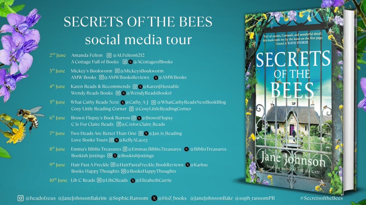 Today is my stop on the blog tour for Secrets of the Bees by <a href="/JaneJohnsonBakr/">Jane Johnson 〓〓💙🇲🇦</a> acottagefullofbooks.blogspot.com/2025/06/review… <a href="/soph_ransompr/">Sophie Ransom</a>