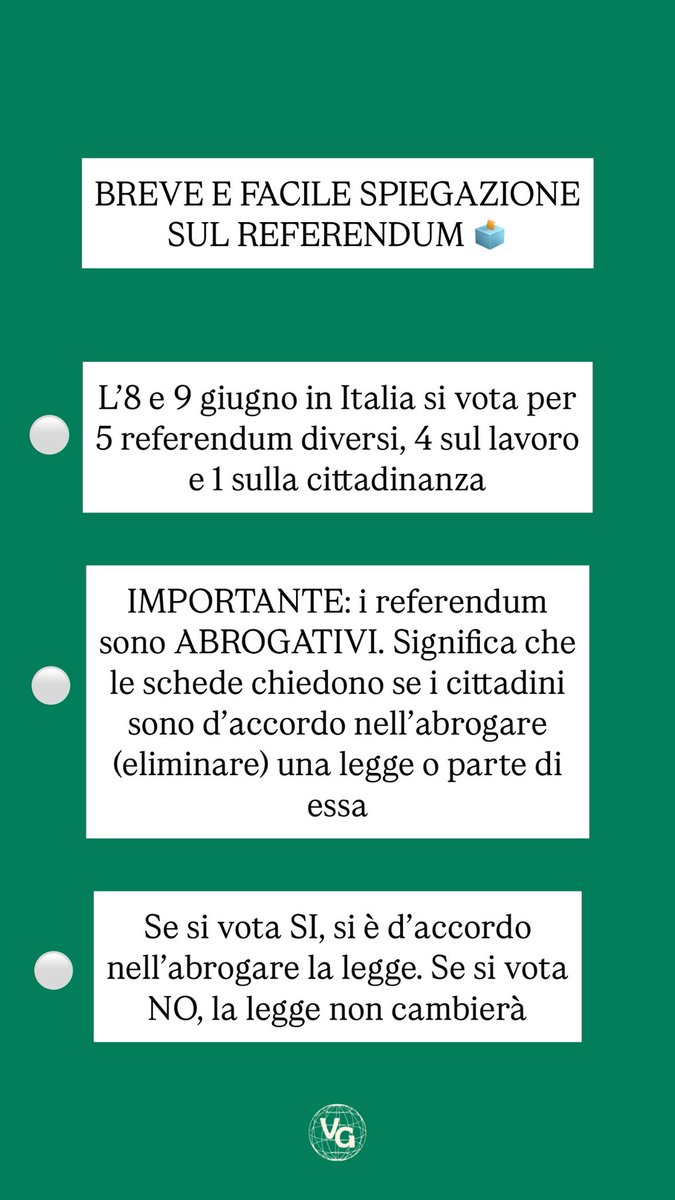 Spiegazione facile e veloce del #referendum8e9giugno 
Thread ⬇️