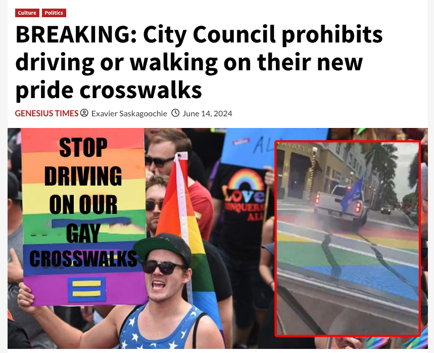 BREAKING: City Council prohibits driving or walking on their new pride crosswalks • Genesius Times genesiustimes.com/breaking-city-…