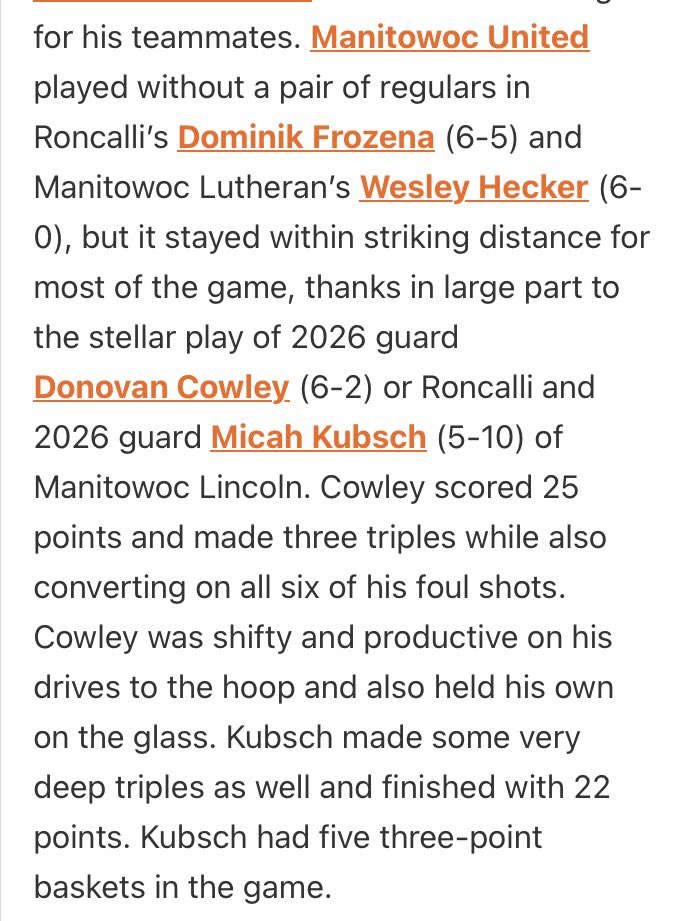 Thank you for the multiple write-ups 
<a href="/WisBBYearbook/">Mark Miller</a> <a href="/PrepHoops_WI/">Prep Hoops Wisconsin</a> 
<a href="/ManitowocUnited/">Ryan Kubsch</a>