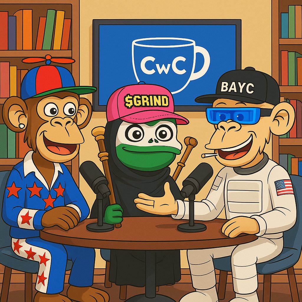 Another big guest on Coffee with Captain tomorrow -  <a href="/ChrisJourdan/">Captain Zwingli 🍌🎙️</a> and I will chat with <a href="/Pons_ETH/">Pons Asinorum</a> at 9am ET.

We'll dive into <a href="/GrindTheCoin/">$Grind</a> (so hot right now), <a href="/ThePlagueNFT/">The Plague Of Frogs 🐸</a>, and the wild ride of building in Web3.

Set your reminder in the next tweet 👇