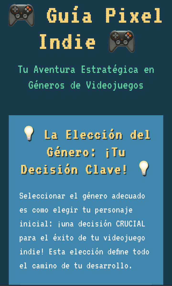 ceccorona's tweet image. 🎮Empecé a investigar y los datos no desaniman… ¡abren los ojos!
Elegir género de tu juego es como elegir tu personaje inicial:
🔥una decisión clave para todo tu desarrollo.

¿Ya decidiste el tuyo?
#IndieGameDev #DesarrolloDeVideojuegos #PixelArt

Info👇
sweet-swan-0f2996.netlify.app