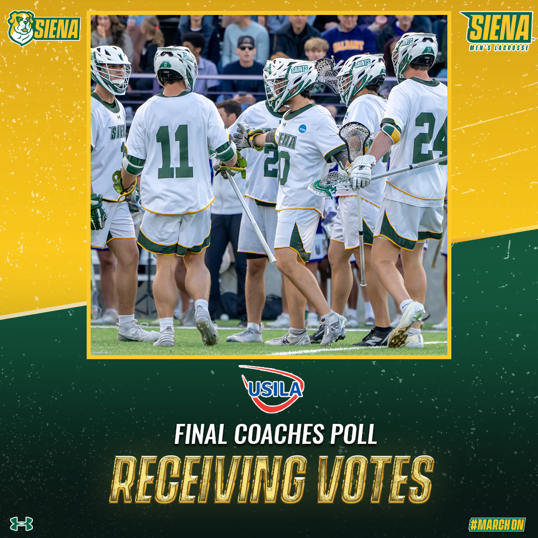 ☝️ more time this season ‼️

Your #SienaSaints end the season with recognition on the <a href="/USILA_Lax/">USILA</a> Coaches Poll 💪

📰 t.ly/4Yb16 

#MarchOn x #MAACLax x #NCAALax
