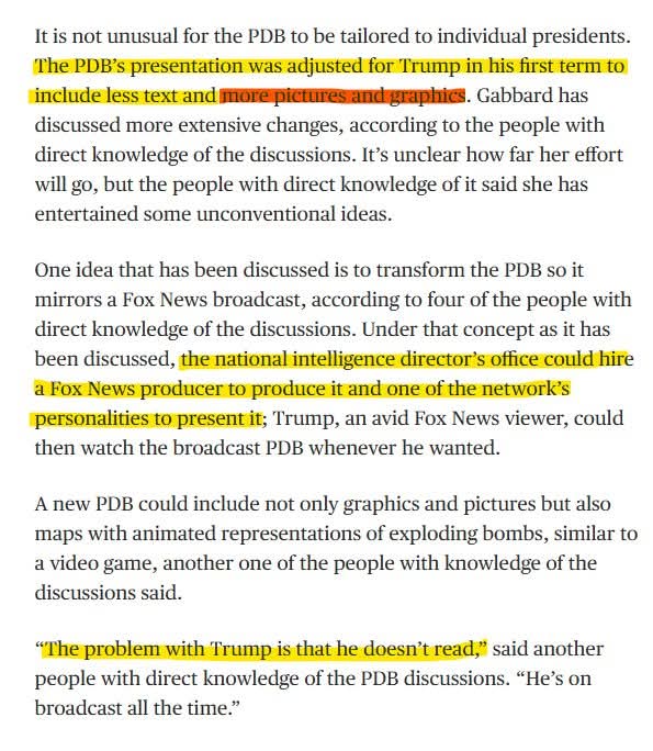ChaseForLiberty's tweet photo. If you don't have the attention span for daily briefings, you shouldn't be president.

So many who are quick to point out Biden's mental decline are hesitant to call out Trump's mental decline.

The obvious solution is to stop electing really, really old people to serve as president.