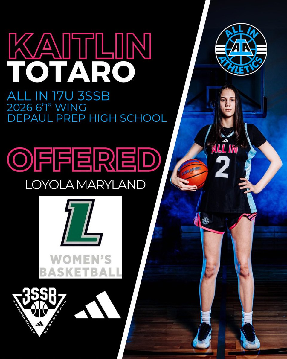 ALL IN Elite Girls 3SSB (@aiaelitegirls) on Twitter photo Congrats to ALL IN 2026 Kaitlin Totaro from DePaul Prep on her most recent offer from Loyola Maryland. <a href="/KaitlinTotaro/">Kaitlin Totaro</a> continues to shine!
#ALLINfamily <a href="/aiathletics/">ALL IN Athletics</a>
#3SSBGirls <a href="/3SSBGCircuit/">3Stripes Select Basketball Girls Circuit</a>
<a href="/PGHIllinois/">Prep Girls Hoops Illinois</a> <a href="/pgh_lisa/">PrepGirlsHoopsLisa</a> <a href="/PGHByron/">Byron Xerxes Livsey</a>
<a href="/MHS_Girls_/">Midwest Hoops Spotlight</a> <a href="/LoyolaWBB/">Loyola Women's Basketball</a> Congrats to ALL IN 2026 Kaitlin Totaro from DePaul Prep on her most recent offer from Loyola Maryland. <a href="/KaitlinTotaro/">Kaitlin Totaro</a> continues to shine!
#ALLINfamily <a href="/aiathletics/">ALL IN Athletics</a>
#3SSBGirls <a href="/3SSBGCircuit/">3Stripes Select Basketball Girls Circuit</a>
<a href="/PGHIllinois/">Prep Girls Hoops Illinois</a> <a href="/pgh_lisa/">PrepGirlsHoopsLisa</a> <a href="/PGHByron/">Byron Xerxes Livsey</a>
<a href="/MHS_Girls_/">Midwest Hoops Spotlight</a> <a href="/LoyolaWBB/">Loyola Women's Basketball</a>
