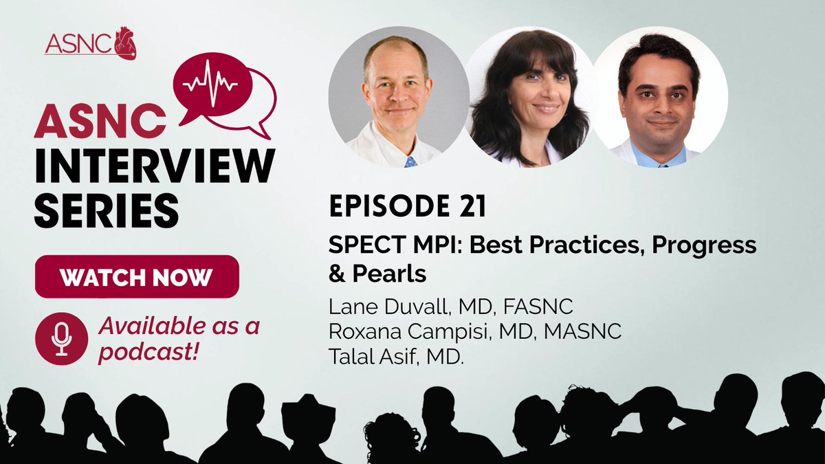 ASNC Society (@myasnc) on Twitter photo NOW LIVE🎙️Watch Episode 21 of the ASNC Interview Series, "SPECT MPI: Best Practices, Progress & Pearls", featuring Lane Duvall, MD, FASNC, interviewed by Roxana Campisi, MD, MASNC, and Talal Asif, MD.
Access now📺👉 bit.ly/4kjTRMc
#cvnuc <a href="/roxanacampisi/">Roxana Campisi, MD, MTSAC, MASNC</a> NOW LIVE🎙️Watch Episode 21 of the ASNC Interview Series, "SPECT MPI: Best Practices, Progress & Pearls", featuring Lane Duvall, MD, FASNC, interviewed by Roxana Campisi, MD, MASNC, and Talal Asif, MD.
Access now📺👉 bit.ly/4kjTRMc
#cvnuc <a href="/roxanacampisi/">Roxana Campisi, MD, MTSAC, MASNC</a>