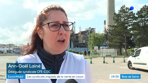 📢  « On demande des garanties sur les salaires et sur le maintien des emplois ».

<a href="/anngael_laine/">Lainé Ann-Gael</a> , déléguée syndical <a href="/cfecgc_PEN/">CFE-CGC Pétrole & Energies Nouvelles</a> <a href="/ExxonMobil_FRA/">ExxonMobil en France</a>  tire la sonnette d’alarme et rappelle avec force que les #salariés ne peuvent pas être les oubliés du rachat qui se joue entre le