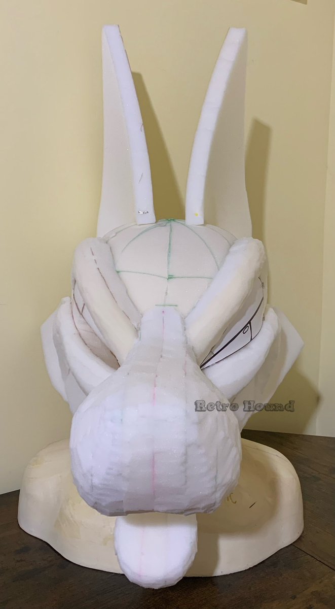 RetroHoundWorks's tweet image. Most recently completed head base carve for a commission!