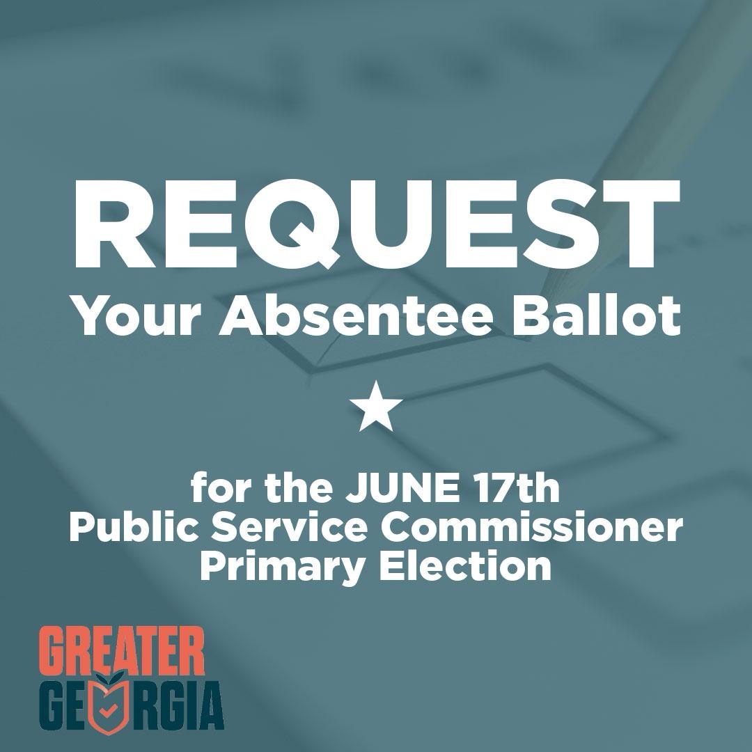 Fewer than 15,000 Georgians have voted in the statewide primary for PSC. If you're traveling for the summer, request your absentee ballot TODAY:
securemyabsenteeballot.sos.ga.gov/s/absentee-bal…