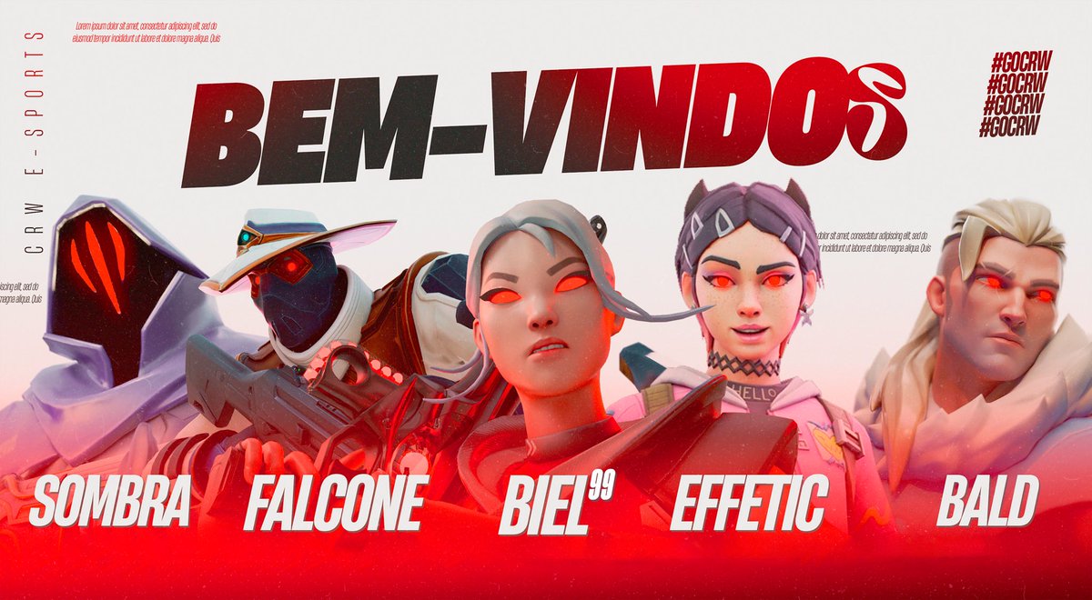 🎯 Apresentamos o time de Valorant da CRW E-Sports!

🧠 zBald – estrategista
🎯 sombra – clutch master
🔥 biel99 – entry insano
🛡️ Falcone – suporte sólido
⚙️ effetic – flex inigualável 

CRW chegou pra dominar. Acompanhe tudo por aqui. 🔥

#VALORANT #Competitivo