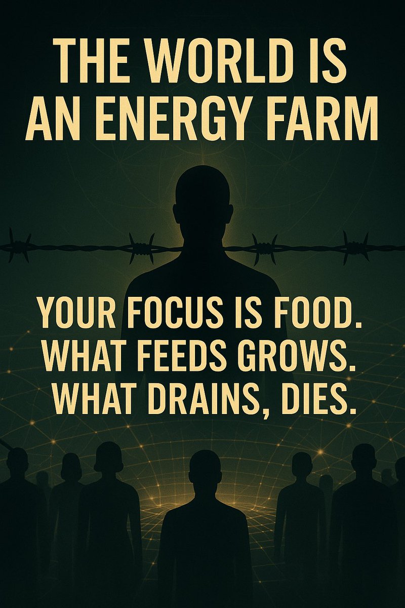 The world is an energy farm.

Your fear, attention, and outrage are harvested—on purpose.

Everything you see on the news, every crisis, every “must-see” trend—
It’s all engineered to pull your energy.

If you don’t learn to control your focus, you’re just cattle.