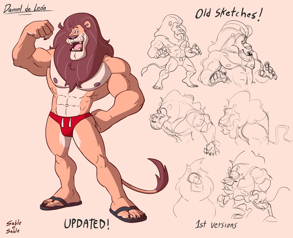 SableElSable's tweet image. New colored front model reference (Swimsuit version) is done, i wanna show you guys the early concepts of Daniel when I was just creating him months ago #OC