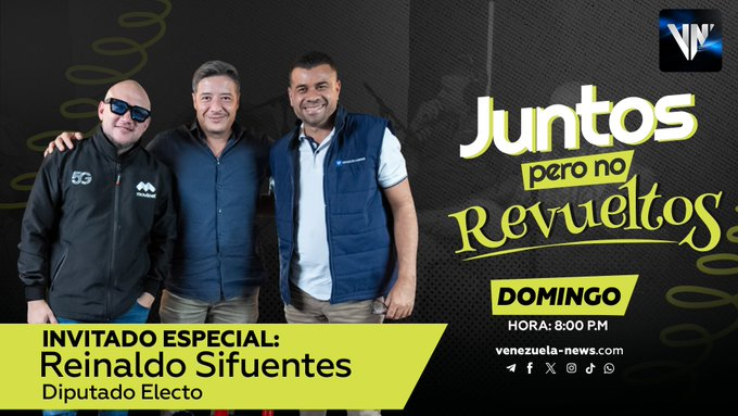 Juntos pero no Revueltos | Reinaldo Sifuentes: Todos los dirigentes de oposición negocian con el Gobierno, unos con capuchas y otros con la cara destapada (+Video)
🔗venezuela-news.com/juntos-pero-no…