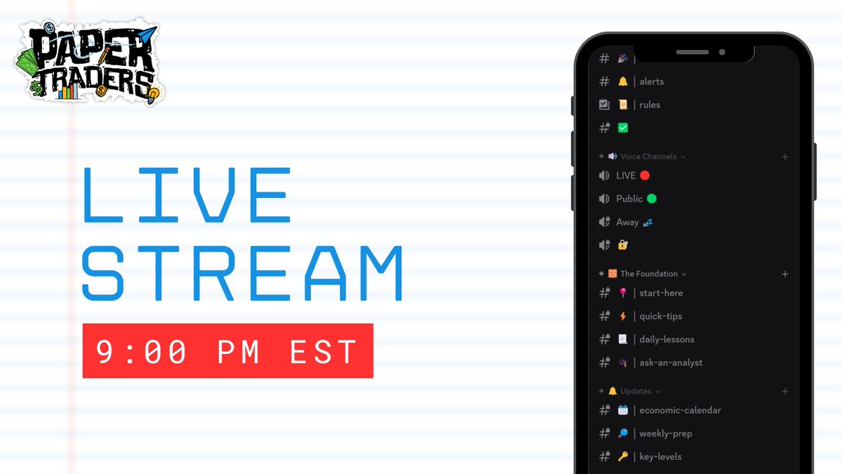 thepapertraders's tweet photo. Tonight’s stream — 9:00 PM EST 🎥
with @eddi3_trades &amp; @hazedbeats 

We’re breaking down $NQ / $ES levels, charting $BTC &amp; $ETH, scanning setups, and prepping for tomorrow’s trading day.

Pull up. Let’s lock in. 📲 https://t.co/wOYwOagsxV