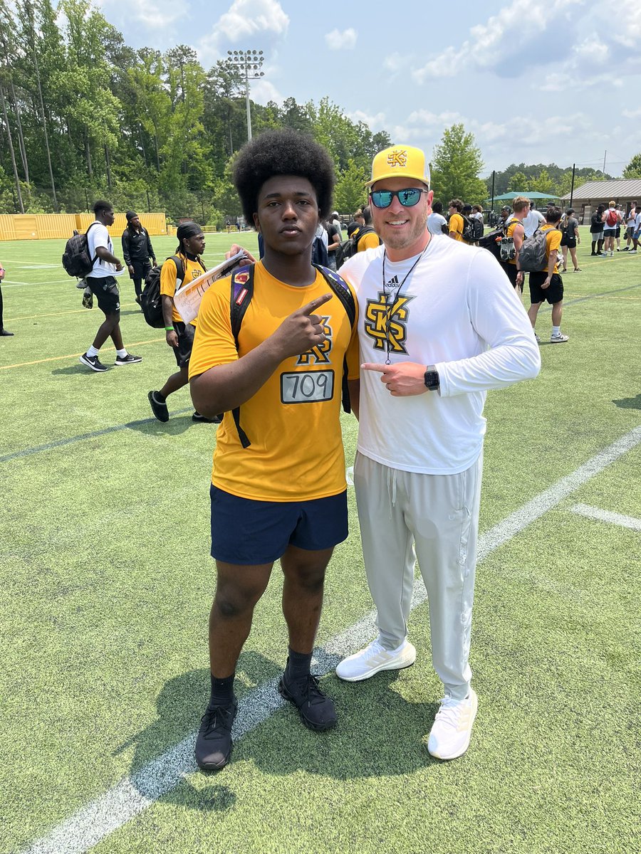 2026_CalebWray's tweet image. Had a great day at KSU mega camp today. Won 3/6 of my 1on1 reps and received some great coaching! @RecruitGeorgia @Jay_Clem_ @CoachDylanQuick @Coach_Hud4