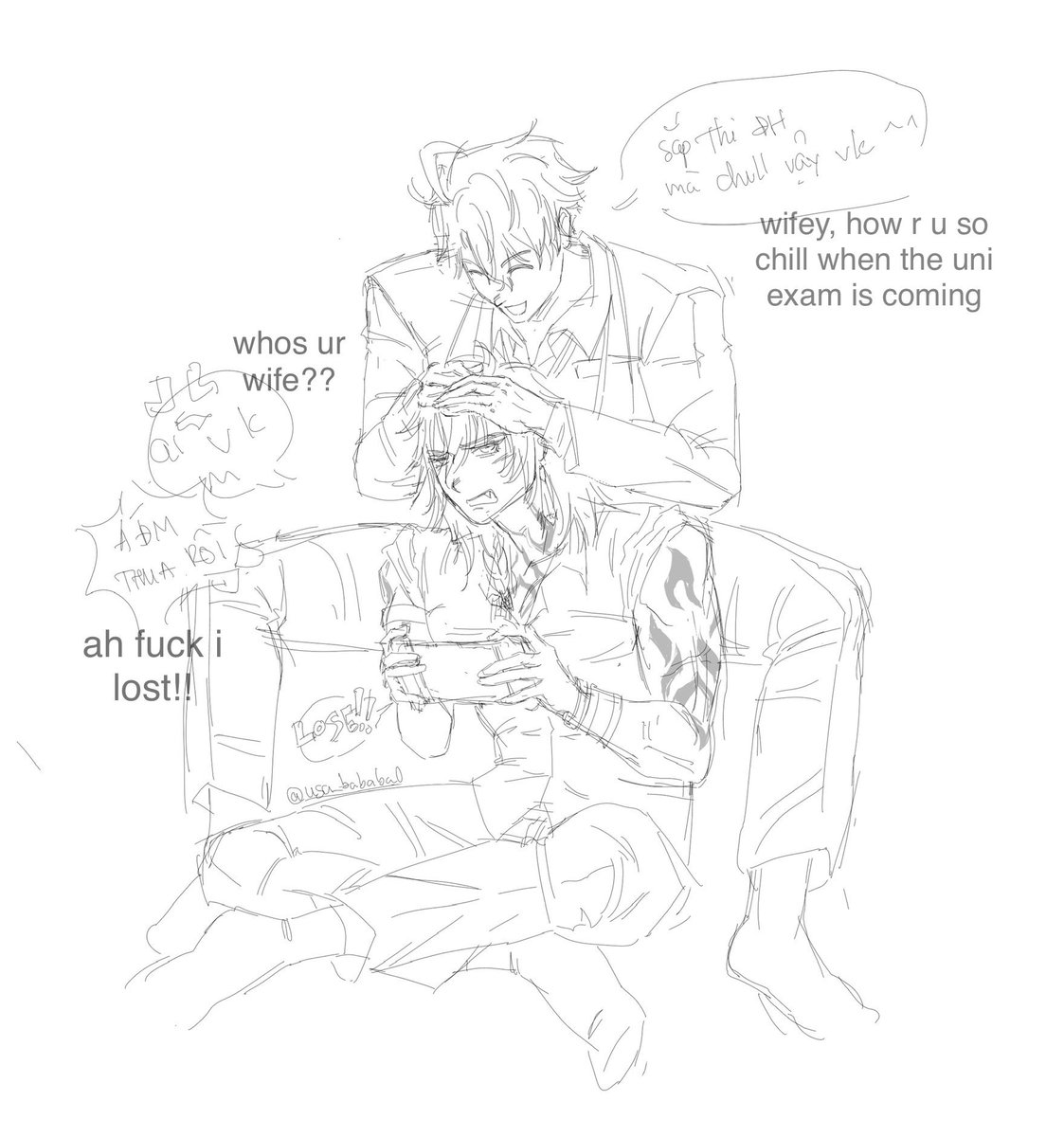 modern au bc im too lazy to draw their clothes T_T
#phaidei