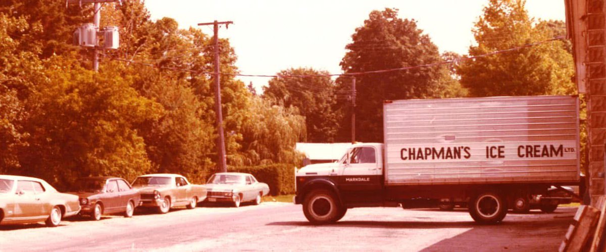 A Chapman’s Ice Cream truck in Markdale, Ontario in the 1970s.  Now Canada’s largest independent ice cream company.