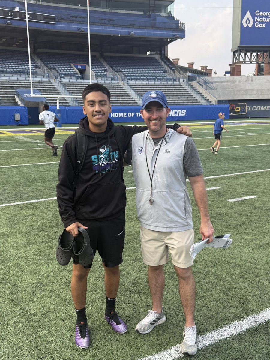 EricPar13's tweet image. I had a good time at GSU today hitting from the 35 yard line (45 yards) going 3/4 on field goals. Also had some good kick offs with the best distance being 56. @SAtl_athletics @SatlFootball @CoachFrank_21 @GeorgiaStateFB @AllMadden42 @DellMcGee