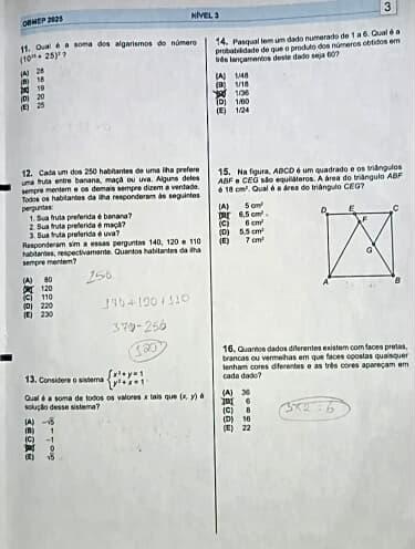 guiii_msa's tweet image. Prova da OBMEP nível 3 ( ensino médio ) SEM GABARITO!