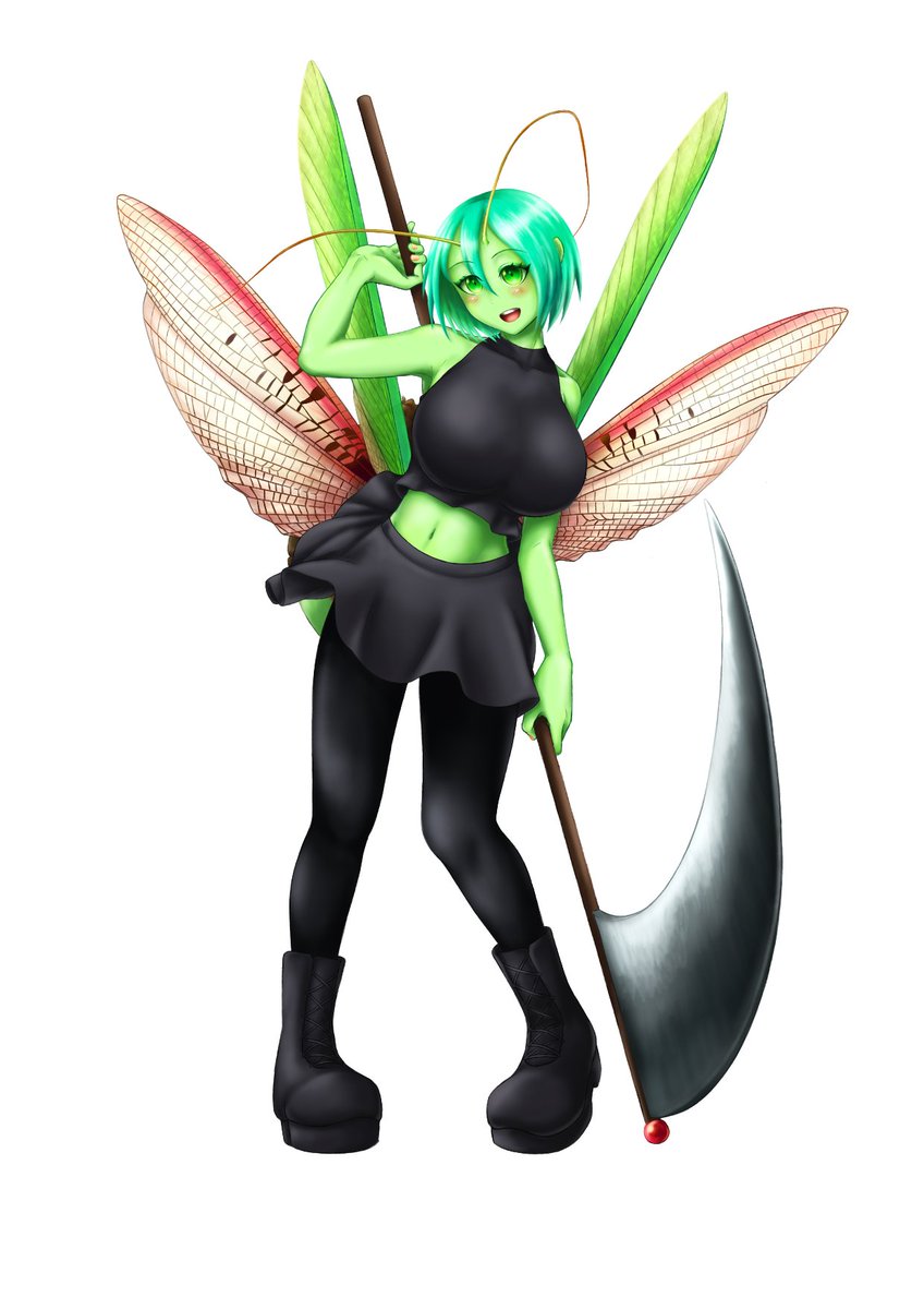 ツイートし忘れてたけれど
イラスト担当致しました
① オオカマキリ　の子は
クエスチョンさんの
デザインでした！