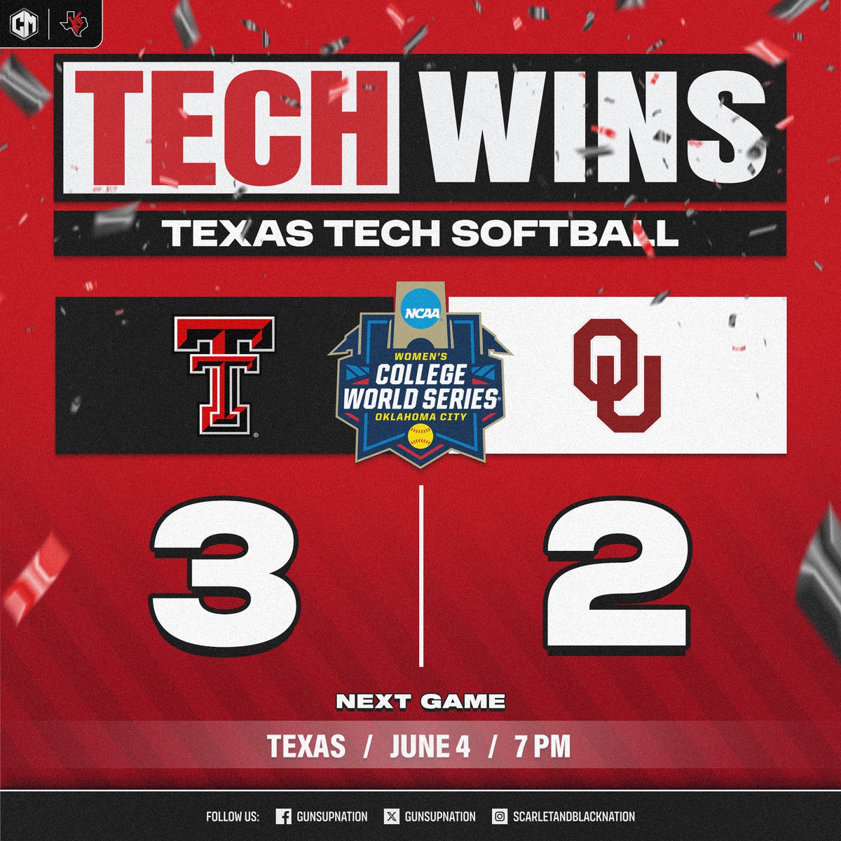 WALK OFF!!!!!!!!!! TEXAS TECH TAKES DOWN THE 4X DEFENDING NATIONAL CHAMPIONS TO ADVANCE TO THE CHAMPIONSHIP SERIES!!!