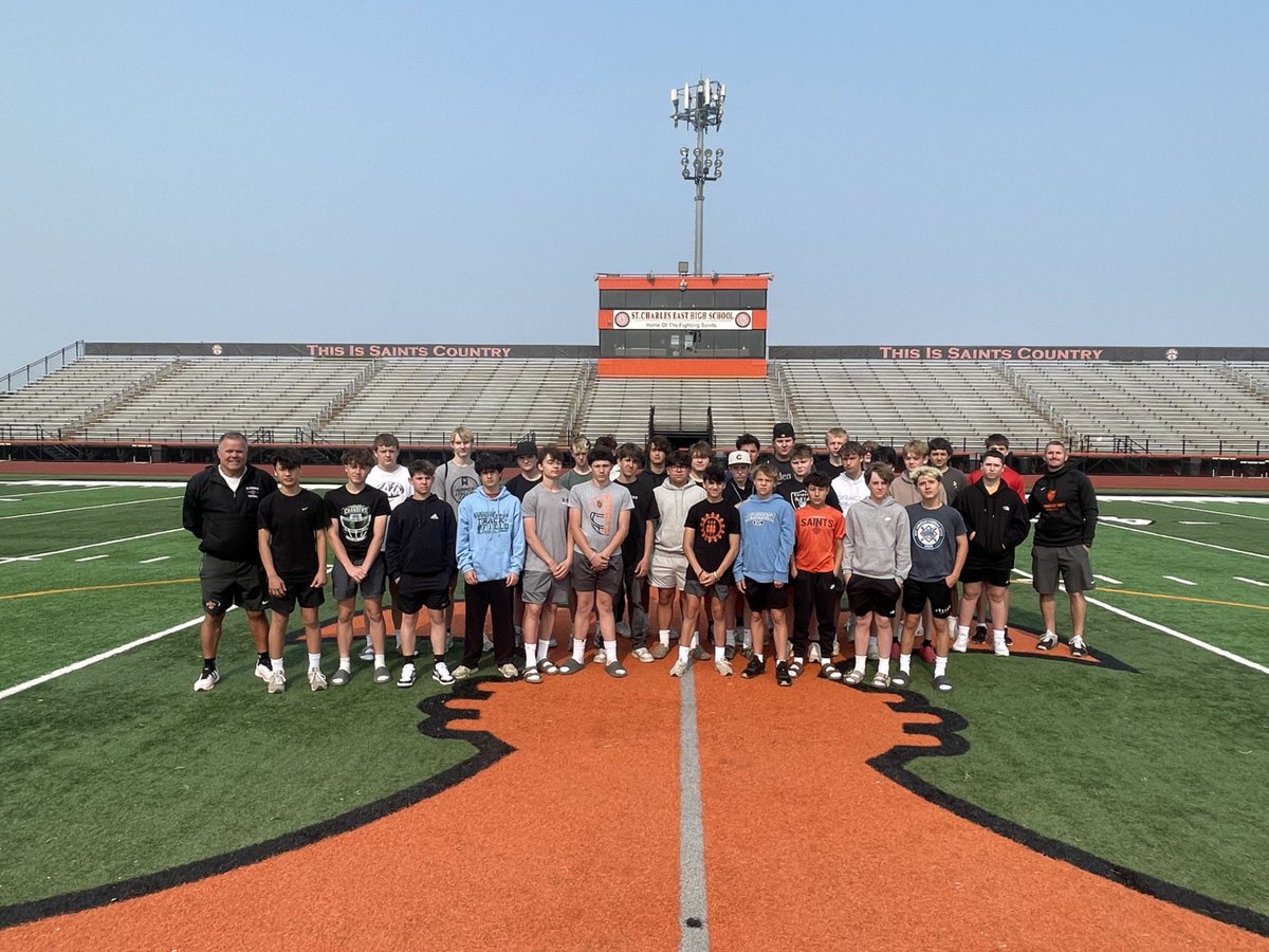 SAINTS: join me in welcoming the class of 2029! Buncha tough guys as you can see. Fun morning talking SAINTS football and showing them and their parents around our facilities. Excited for their four years!! #SAINTSPRIDE