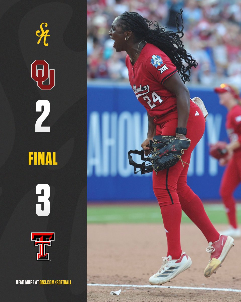 Texas Tech eliminates Oklahoma, advances to WCWS champ series 

on3.com/softball/news/…