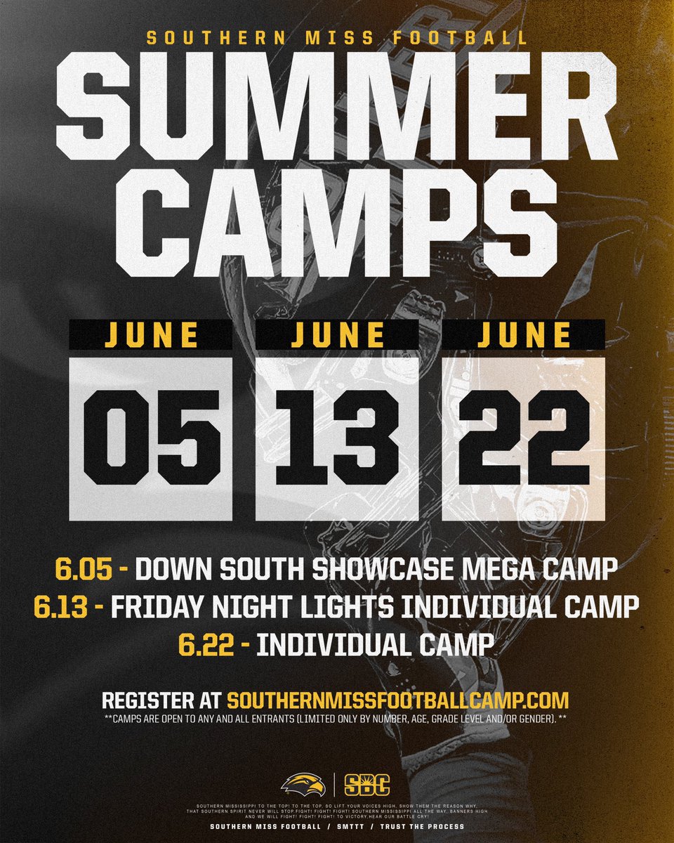 RylanAddison2027_ (@ryupnext22) on Twitter photo June 5th I will be attending Southern Miss Summer camp showcasing my talent🏃🏾♂️
C/O 27 Rb/Lb
<a href="/SouthernMissFB/">Southern Miss Football</a> <a href="/CoachHuff/">Charles C. Huff</a> <a href="/TellyLockette/">Telly Lockette</a> <a href="/CoachHarville/">Mitchell Harville</a> <a href="/coach_semore/">Coach Jason Semore</a> <a href="/CoachBClarkCHHS/">Brent Clark</a> <a href="/DBcoachwms/">Coach Williams</a> June 5th I will be attending Southern Miss Summer camp showcasing my talent🏃🏾♂️
C/O 27 Rb/Lb
<a href="/SouthernMissFB/">Southern Miss Football</a> <a href="/CoachHuff/">Charles C. Huff</a> <a href="/TellyLockette/">Telly Lockette</a> <a href="/CoachHarville/">Mitchell Harville</a> <a href="/coach_semore/">Coach Jason Semore</a> <a href="/CoachBClarkCHHS/">Brent Clark</a> <a href="/DBcoachwms/">Coach Williams</a>