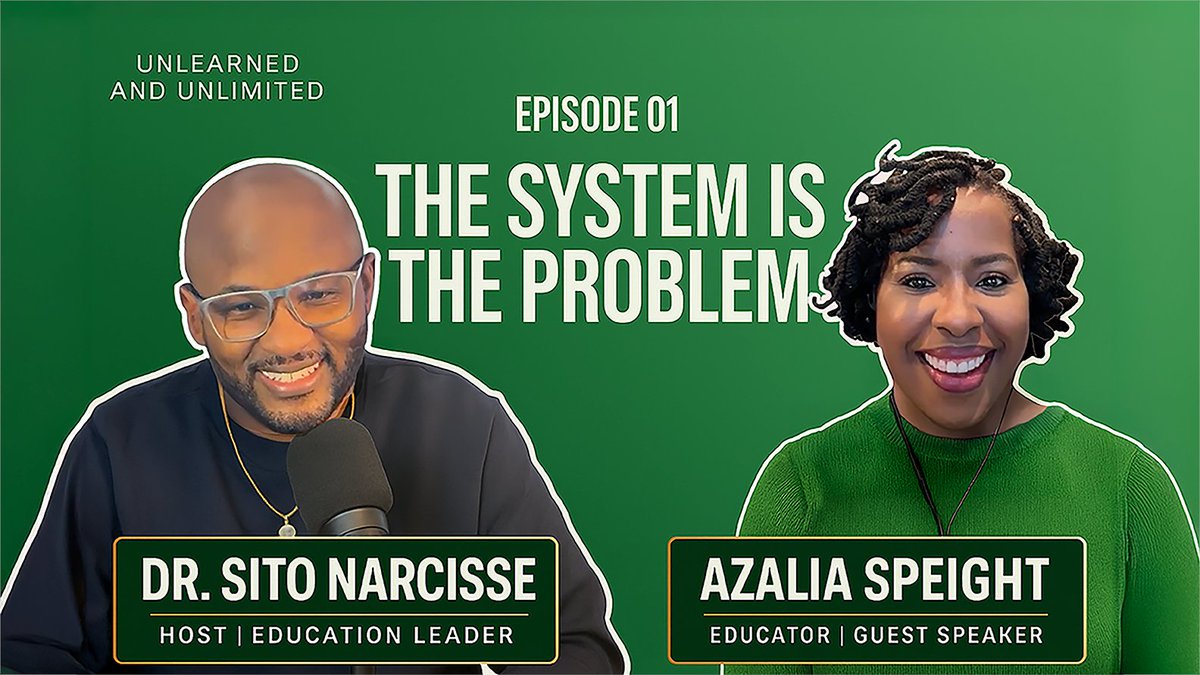 sitonarcisse's tweet photo. 🚨 Episode 1 of Unlearned and Unlimited is LIVE!

🎙️ “The System is the Problem” w/ Dr. Sito Narcisse &amp; Azalia Speight

🎧 Watch &amp; SUBSCRIBE now: https://t.co/HffgUbjpBV
#UnlearnedAndUnlimited #PodcastLaunch https://t.co/6PbEo6ukMj