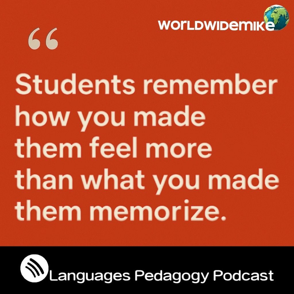 ELT_GlobeTeach's tweet photo. Students may forget what you taught, but they’ll never forget how you made them feel. Let’s teach with empathy, not just information. #LanguageLearning #TeachingWithHeart #LanguagesPedagogyPodcast https://t.co/VTQRmPTgL9