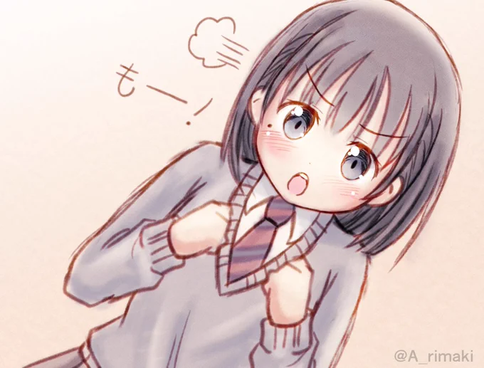 激おこぷんぷん丸な恵庭椎ちゃん!! #毎日自作絵を載せる 154日目 #スーパーカブ #恵庭椎 #再掲