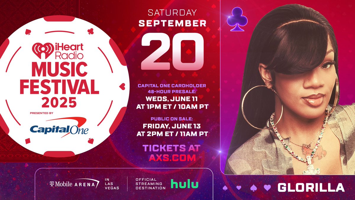 iHeartRadio (@iheartradio) on Twitter photo ⭐️: <a href="/GloTheofficial/">GloRilla 🦍</a>
📅: Saturday Sept. 20th
📍: #iHeartFestival
More info: iHeartRadio.com/Festival ⭐️: <a href="/GloTheofficial/">GloRilla 🦍</a>
📅: Saturday Sept. 20th
📍: #iHeartFestival
More info: iHeartRadio.com/Festival