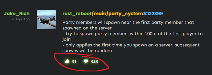 itsYakov's tweet image. I'm not going to sugar coat it, a bad idea is just a bad idea.
This commit below fundamentally alters a key plank of Rust - the wipe day experience.
The numbers below the commit are fairly indicative of how the community feels.. @playrust @Alistair_McF